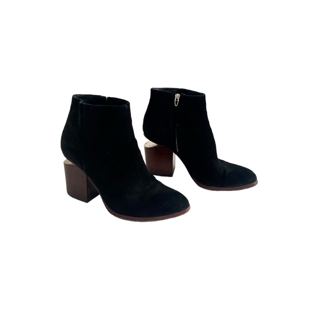 Alexander Wang "Gabi" Black Suede Ankle Cut Out Heel Boots Size US 9.5